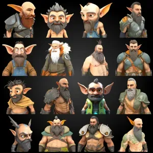 Fantasy Dwarf Warriors Collection - 3D Printable Tabletop