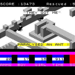 Map of Ant Attack. 1983 ZX Spectrum isometric computer game