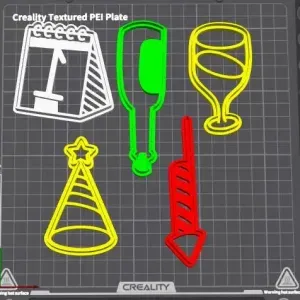 new year Cookie Cutter Set – 3D Printable STL for Baking