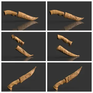 Knife handle with scabbard.