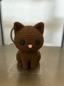 Cute Knitted Cat – 3D Model Textured Kawaii Kitten