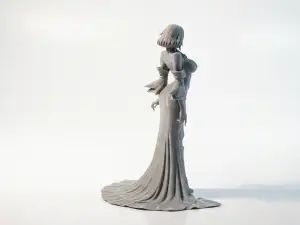 Elegant Female Figurine Japanese Dress 3D Printable