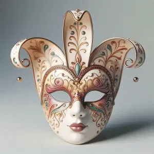 3205 Venetian Carnival Mask Color 3D Model figurine STL