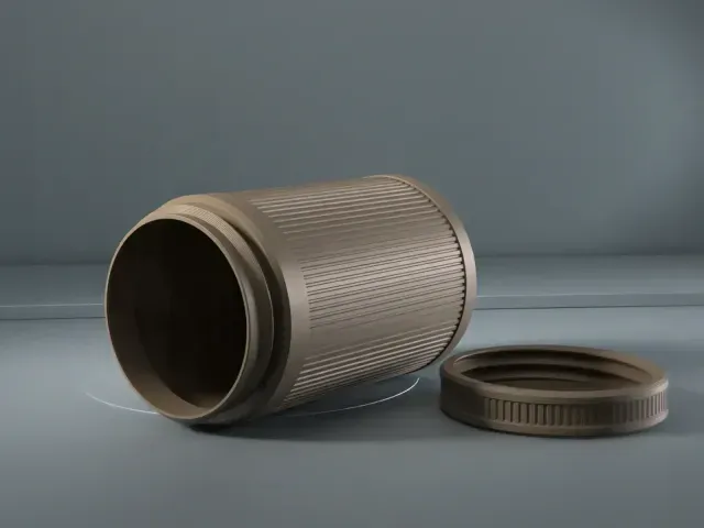 Threaded Screw-Top Container – Ribbed Minimal Storage — Фото 3 из 9
