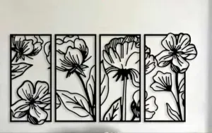 flower 4panel wall art