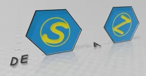 Coaster with letter of the alphabet from S to Z