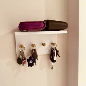 Stylish Wall-Mounted Key Holder and Organizer Shelf