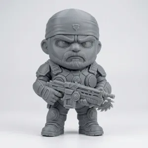 Marcus Fenix Gears of War Chibi Figure Statue 1 Click Print