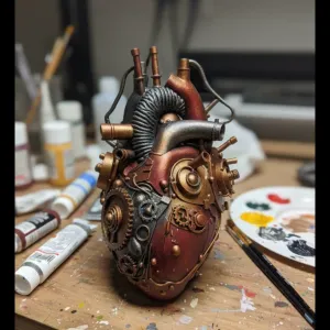 Steampunk Mechanical Heart: Anatomical Display Piece