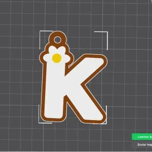 K capital letter flower keychain