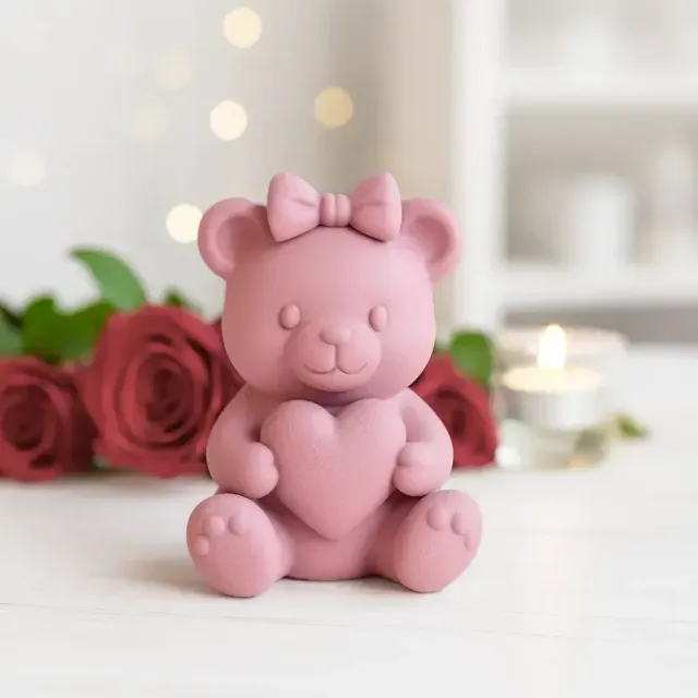 Valentine Teddy Bear Set | 2 pcs Cute Bears with Heart — Image 4 of 9