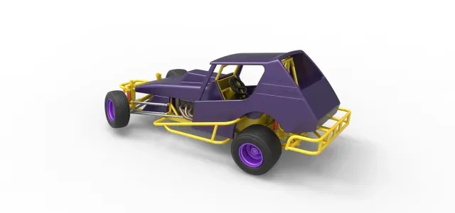 Vintage Northeast Dirt Modified stock car while turning 1:25 — Фото 6 из 9