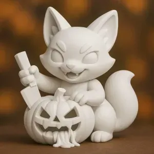 Chibi Fox Carving Pumkin