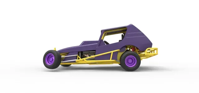 Vintage Northeast Dirt Modified stock car while turning 1:25 — Фото 5 из 9