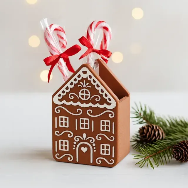 Gingerbread House Treat Box | Christmas Candy Cane — Фото 4 из 9
