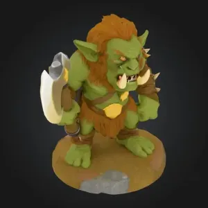 Evil goblin barbarian warrior D&D tabletop miniature