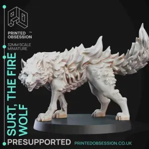 Fire Wolf - Monstrous Creature - D&D - 32mm Scale