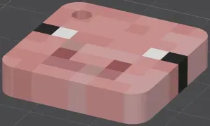 Pixel Pig Keychain – Minecraft Inspired Multicolor