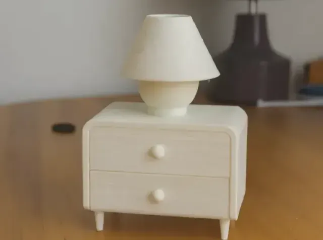 Dollhouse mini nightstand with lamp — Фото 3 из 5