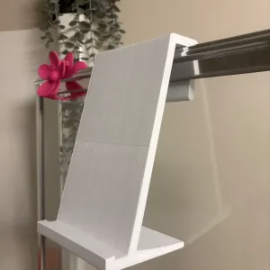 Shower phone/tablet stand with hook for shower door