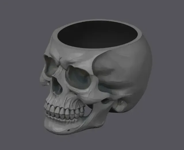 SKULL BOWL - POT - PEN HOLDER - PLANTER — Фото 4 из 7