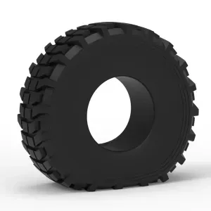 Military truck tire 5 deflated Scale 1:25