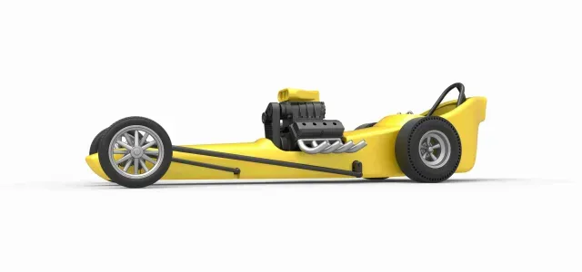 Front engine old school dragster with shell V3 Scale 1:25 — Фото 2 из 9