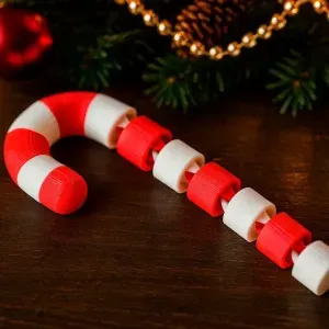 Flexi Christmas - Articulated Candy Cane Toy