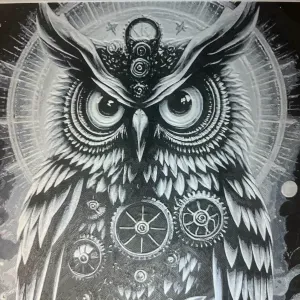 Steampunkowl hueforge 200x200 Black & White