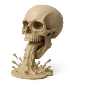 Skull Vomit Sculpture – Flat Base Edition