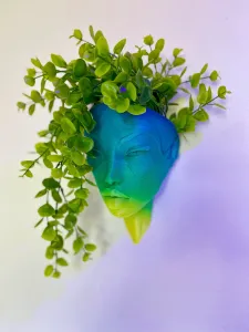 CYBERPUNK HEAD WALL PLANTER NO SUPPORTS