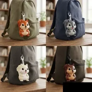 Cute Multicolor Chibi Squirrel Keychain & Toy