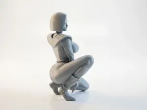 Futuristic Female Figurine Sci-Fi Collectible 3D Printable