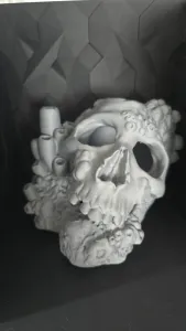 💀 Totenkopf Aquariumhöhle mit Korallen