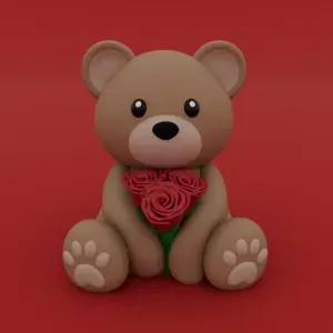 Valentine's Special - Teddy Bear with Flowers