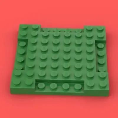 Brick, Modified 8 x 8 x 2/3 with 1 x 4 Indentations