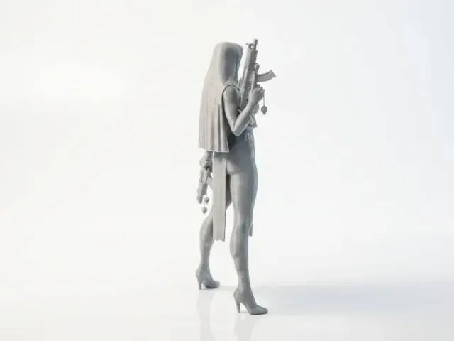 Warrior Nun Figurine Female Character 3D Printable