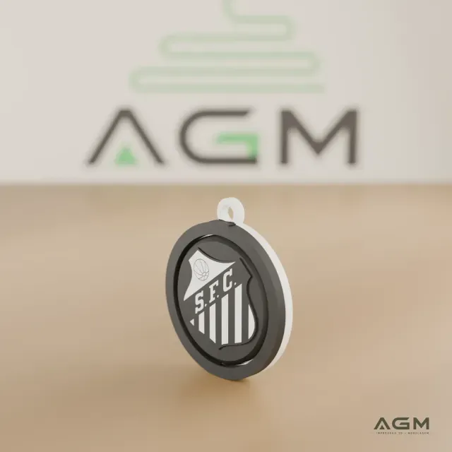 Santos - Print-in-Place Swivel Keychain — 3D-модель