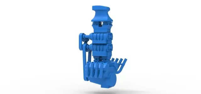 Engine V8 with double supercharger Version 8 Scale 1:25 — Фото 8 из 9