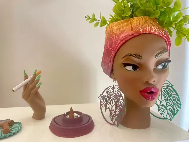AFRO QUEEN VASE/INCENSE HOLDER/PLANTER — Фото 9 из 9