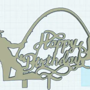 happy birthday cake topper fishing
