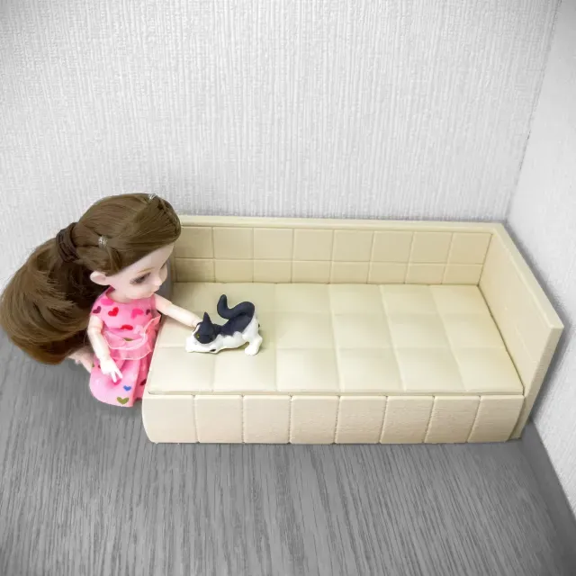 Miniature Corner Sofa Bed - 1:12 Scale Dollhouse Furniture — Фото 5 из 9