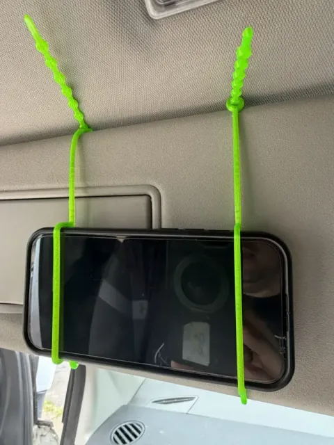 TPU Flexible Cable-Tie Sun Visor Phone Holder – 3D Printable — Image 2 of 7