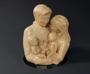 LOW POLY STATUE - BLESSED FAMILY TWINS