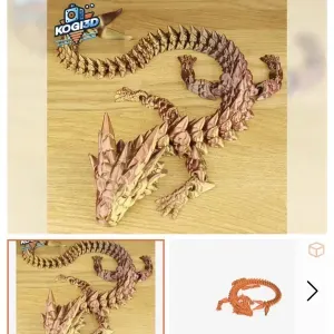 Print in Place Fully Articulated Flexi Dragon