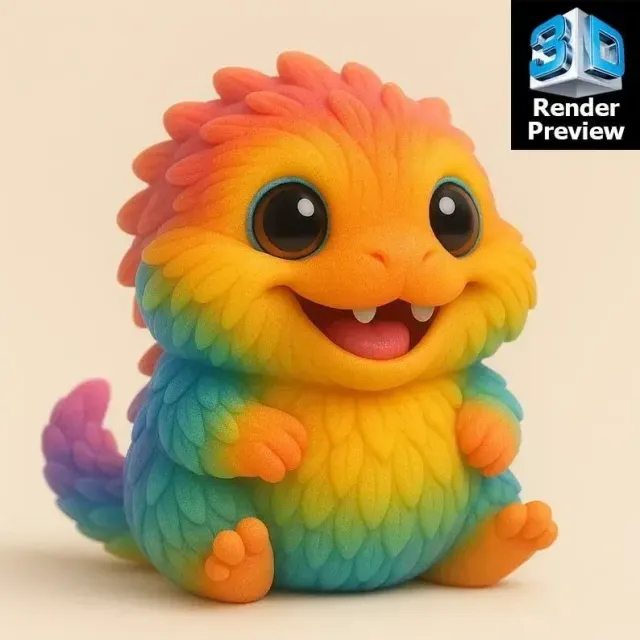 Cute Rainbow Monsters 5-in-1 STL Bundle – Adorable Fantasy C — Image 4 of 9