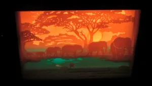 sabana africana lightbox (shadow box)