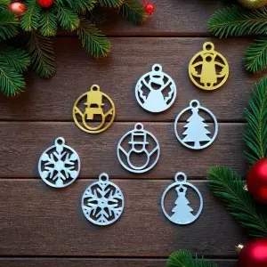 Minimalist, playful Christmas tree ornaments