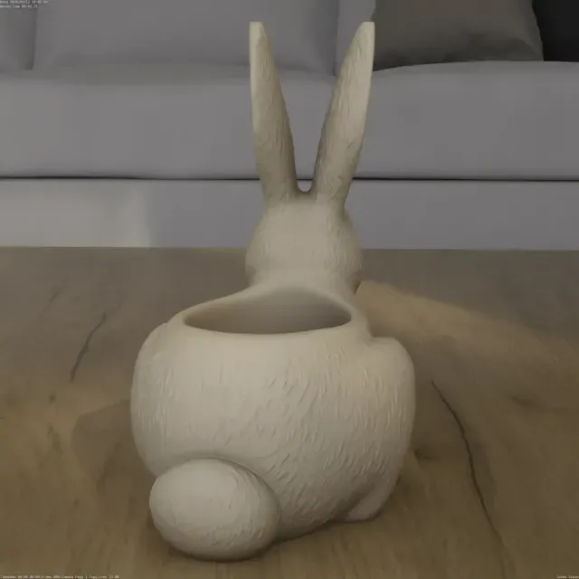 Cute Rabbit Planter Container 3D Print STL Model — Image 5 of 9