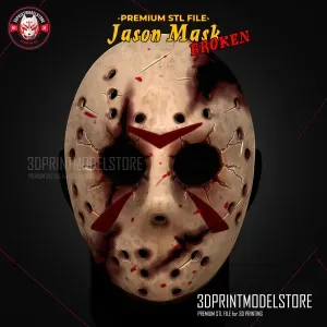 Jason Mask Friday The 13th Broken Halloween 3D Print Model
